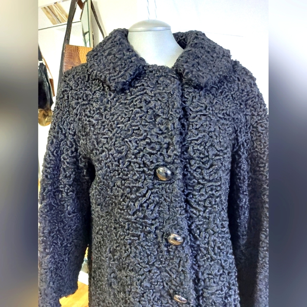 SOLD - Vintage Black Persian Fur Midi Coat - Medium - Excellent condition - Picture 3 of 10
